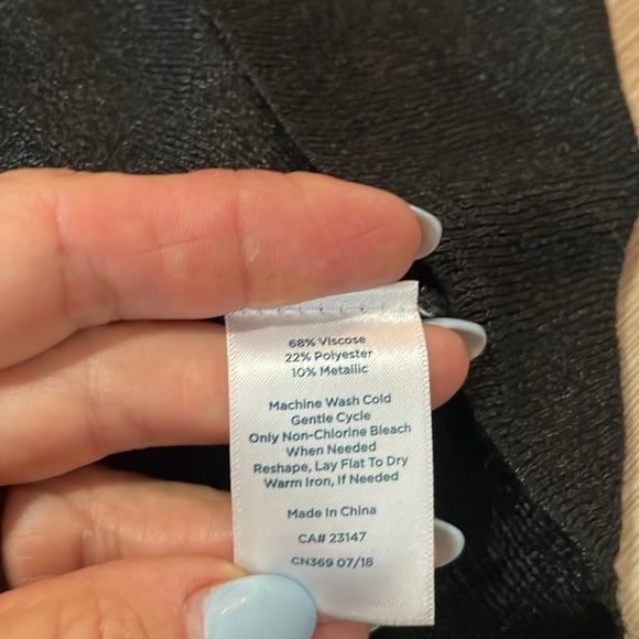 RSVP by Talbots long open cardigan Lightweight Black Slight shimmer Size M - Picture 11 of 12